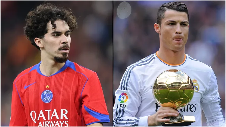 PSG midfielder Vitinha and Cristiano Ronaldo.
