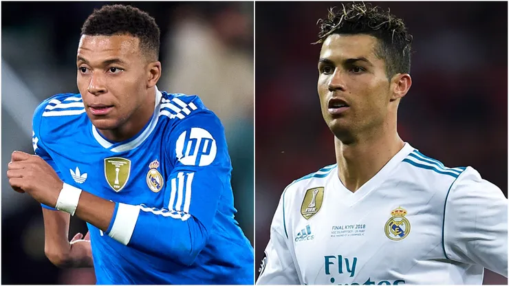 Real Madrid star Kylian Mbappe and Cristiano Ronaldo in the 2018 Champions League final.