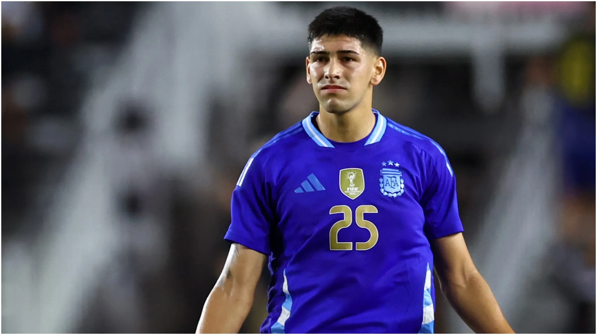 Lautaro Rivero playing for Argentina.