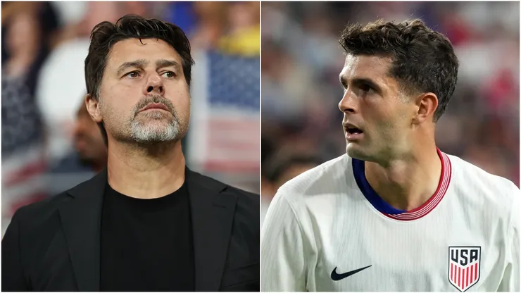 Head coach of United States Mauricio Pochettino (L) and Christian Pulisic (R).
