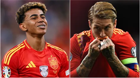 Lamine Yamal (left) and Sergio Ramos (right)