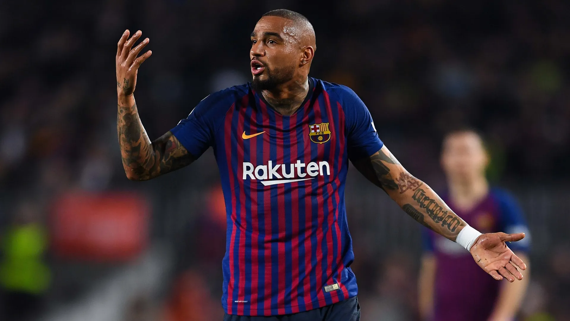 Kevin-Prince Boateng playing for Barcelona.