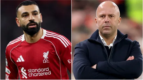 Liverpool's Mohamed Salah and coach Arne Slot.