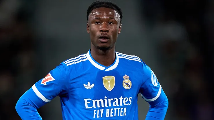 Eduardo Camavinga of Real Madrid looks on.