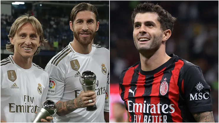 Luka Modric, Sergio Ramos (left) and Christian Pulisic (right)