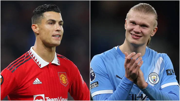 Cristiano Ronaldo of Manchester United and Erling Haaland of Manchester City.