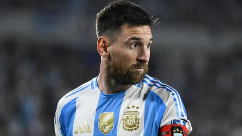 Lionel Messi of Argentina looks on during the World Cup 2026 Qualifier match.