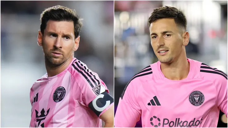 Lionel Messi #10 and Tadeo Allende #21 of Inter Miami CF.