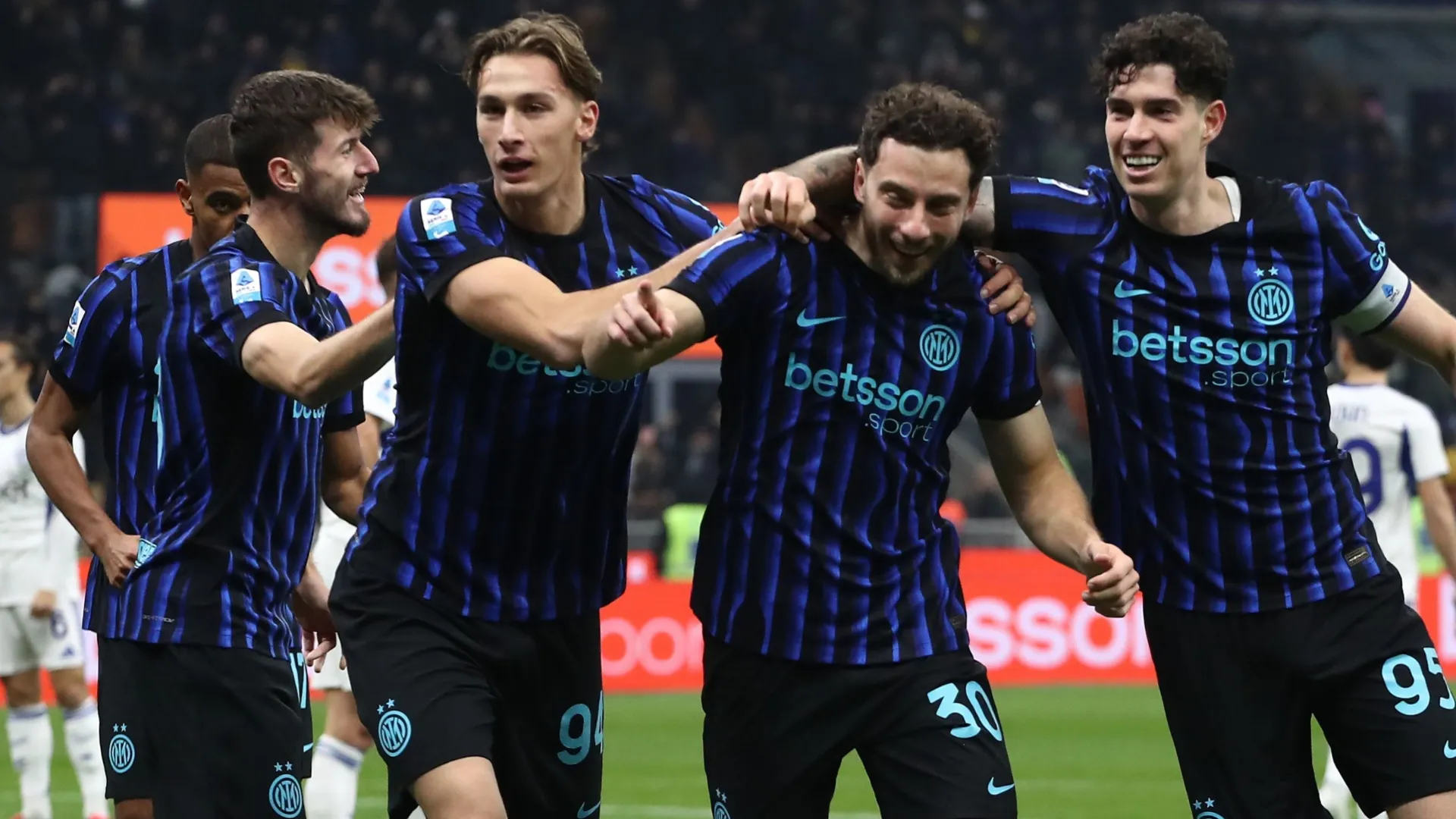 Inter Milan players celebrating