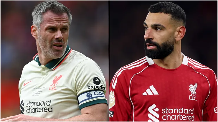 Jamie Carragher of Liverpool legend and Mohamed Salah.