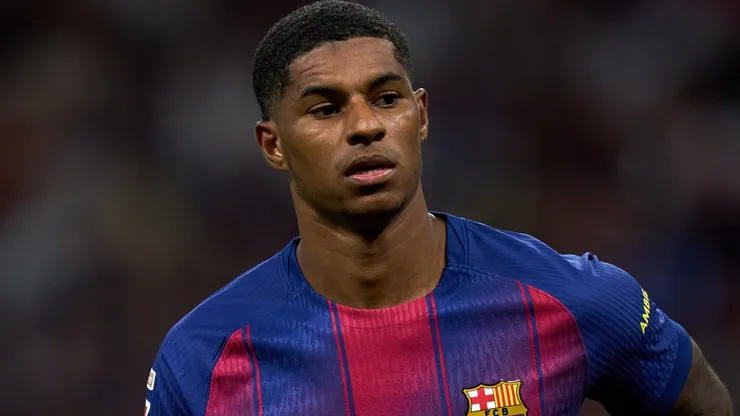 Marcus Rashford of FC Barcelona looks on during the LaLiga EA Sports match.