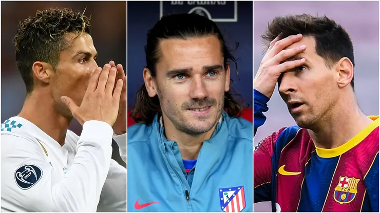 Cristiano Ronaldo, Antoine Griezmann and Lionel Messi.
