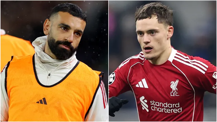 Liverpool's Mohamed Salah and Florian Wirtz.