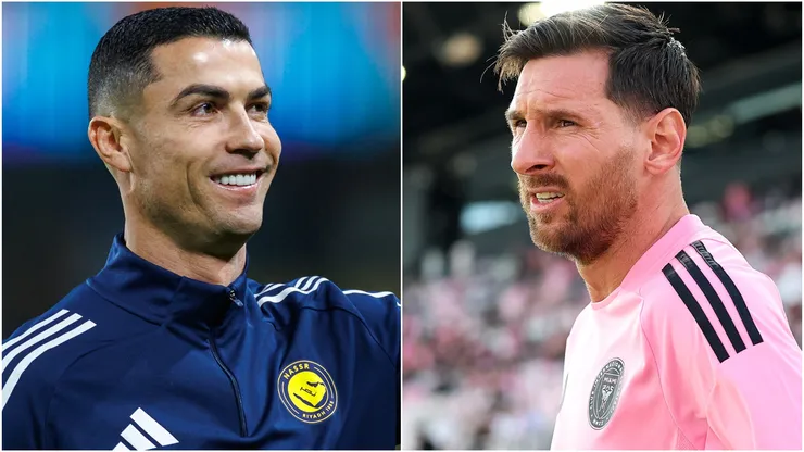 Cristiano Ronaldo of Al-Nassr FC and Lionel Messi #10 of Inter Miami CF.