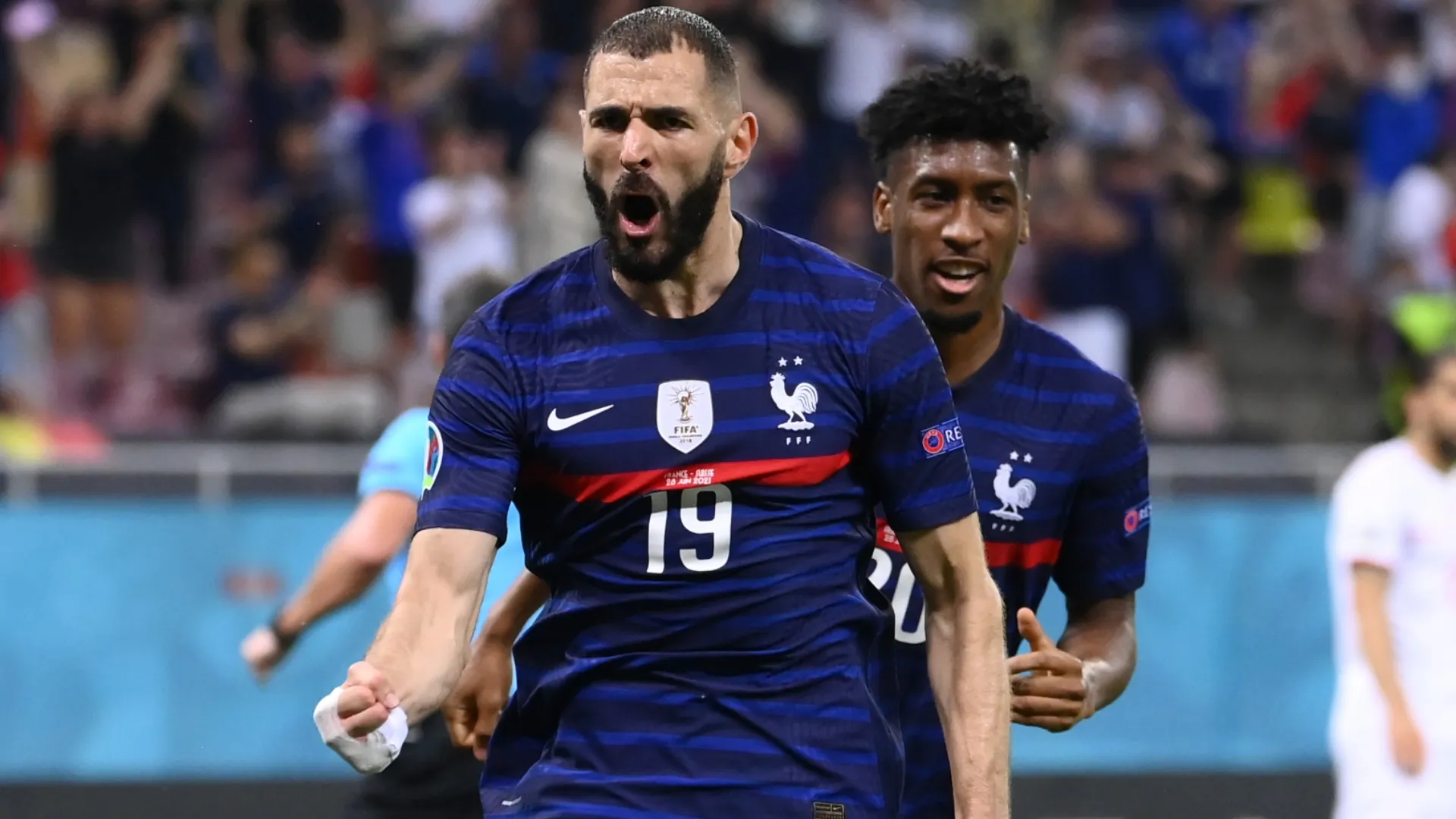 France star Karim Benzema scoring a goal