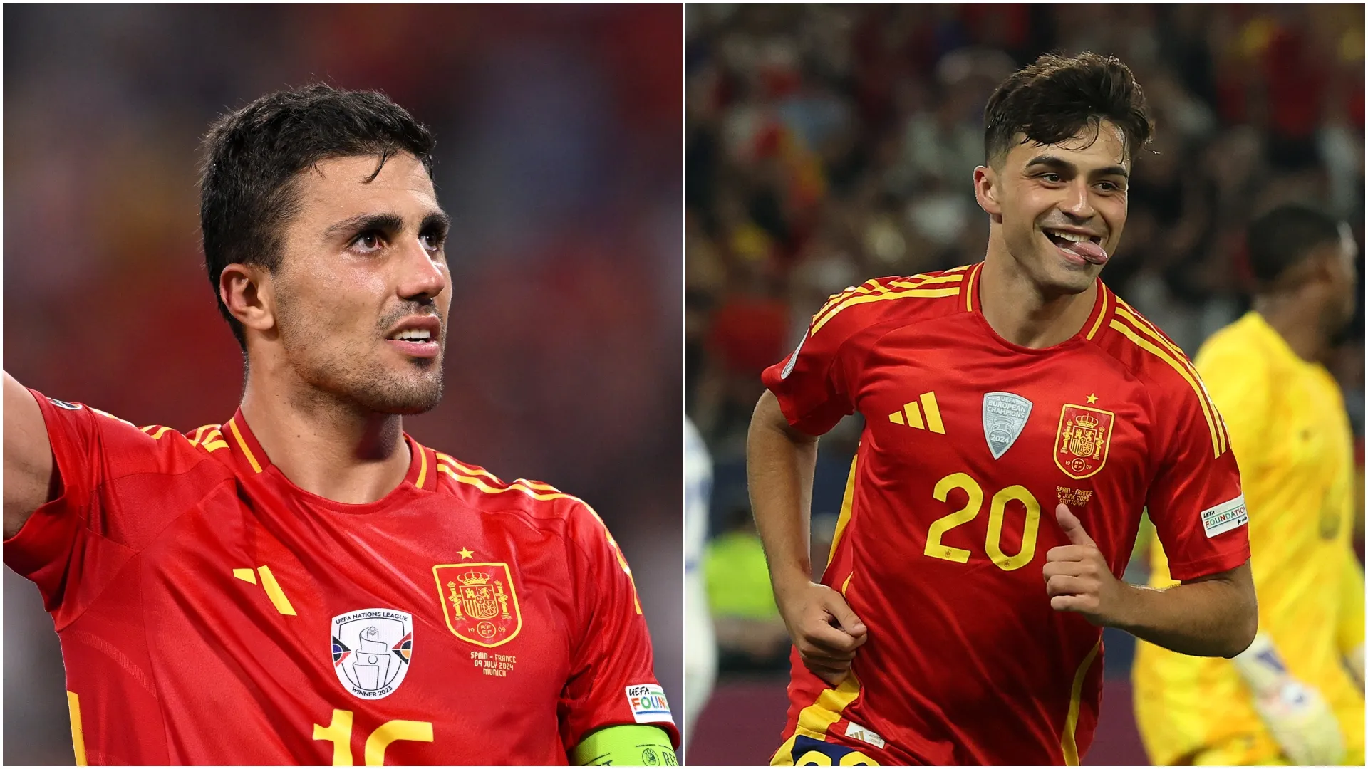 Rodri (L) and Pedri of Spain national team.