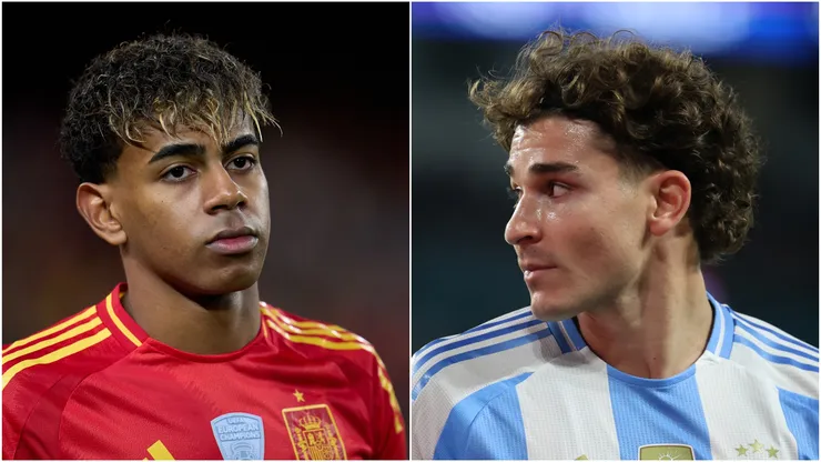 Lamine Yamal of Spain and Julian Alvarez of Argentina.