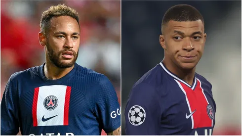 Neymar (L) and Kylian Mbappe (R) of Paris Saint-Germain.