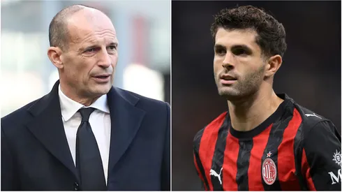 AC Milan's Massimiliano Allegri and Christian Pulisic.