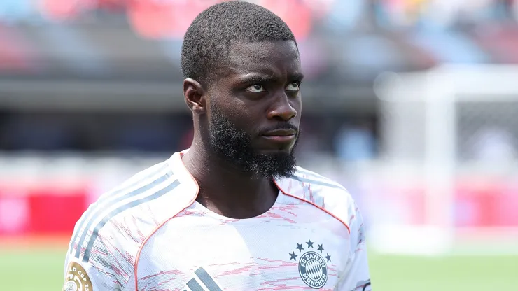 Dayot Upamecano #2 of FC Bayern München walks out.