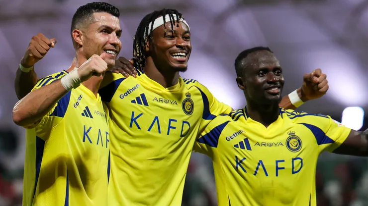 Cristiano Ronaldo and Mohamed Simakan and Sadio Mane of Al Nassr
