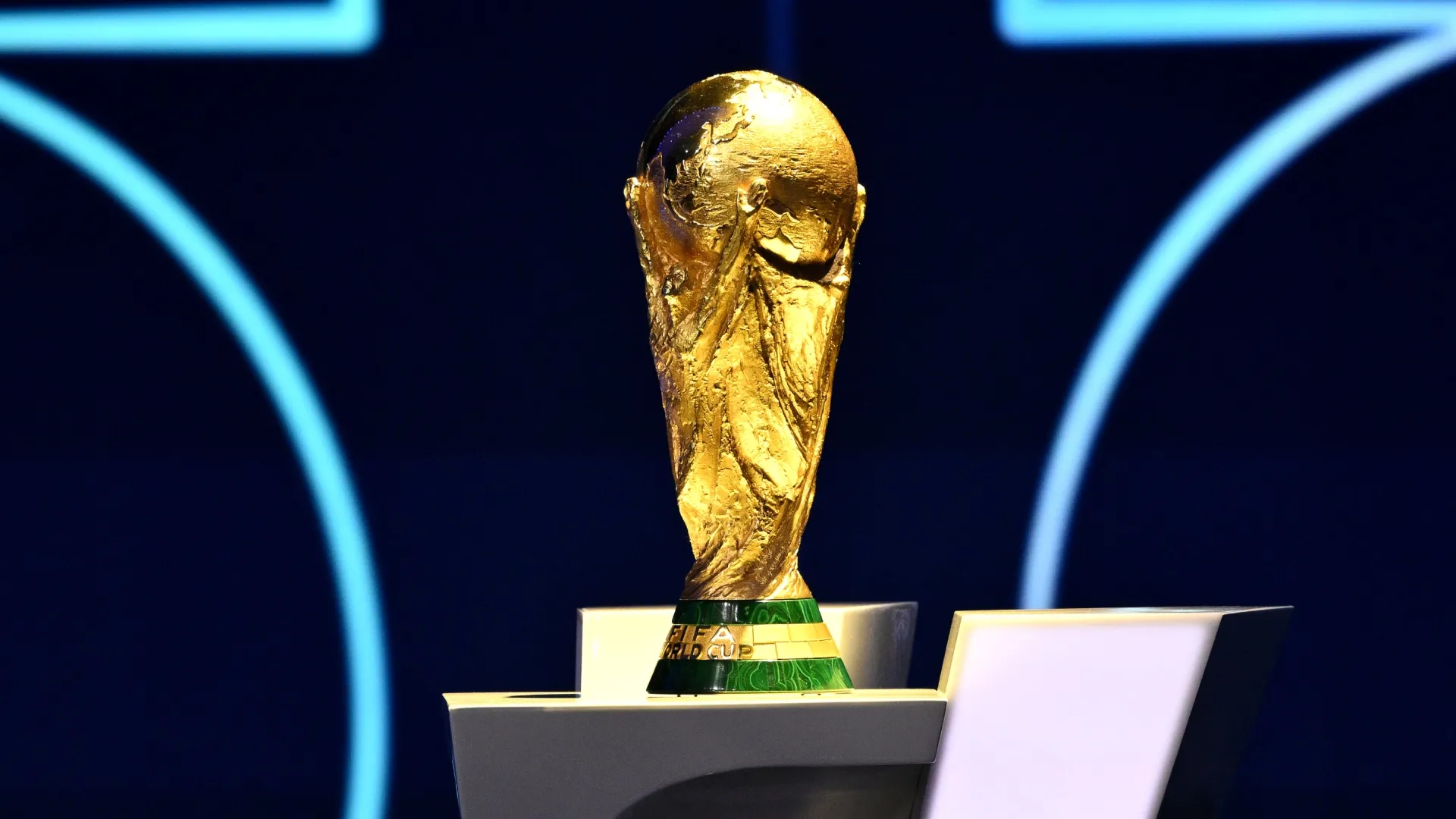 FIFA World Cup Trophy is displayed during the FIFA World Cup 2026 Official Draw.