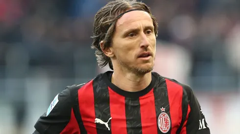 Luka Modric of AC Milan looks on during the Serie A match.