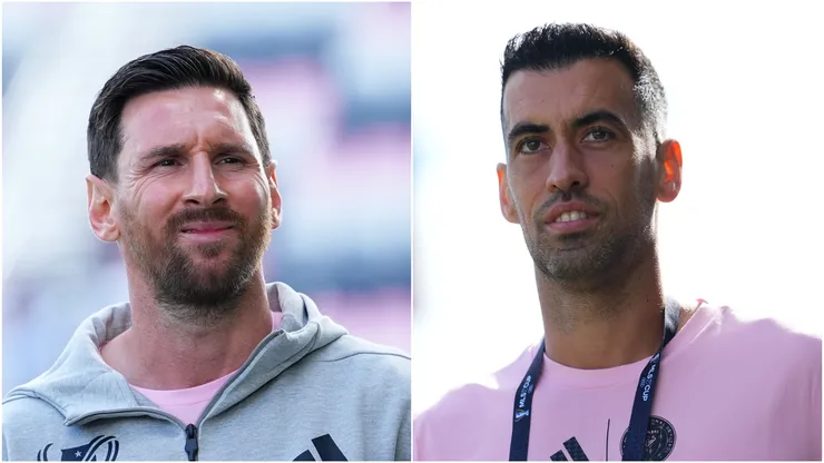 Lionel Messi and Sergio Busquets.