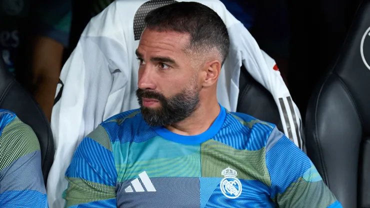 Daniel Carvajal of Real Madrid sitting in the bench.