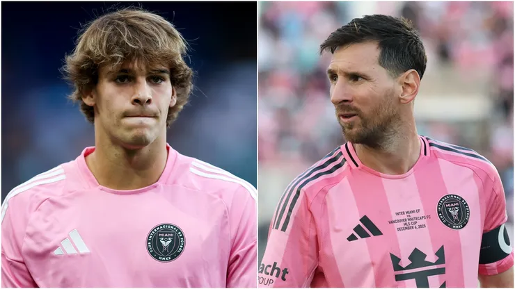 Benjamin Cremaschi (L) and Lionel Messi (R) #10 of Inter Miami CF.