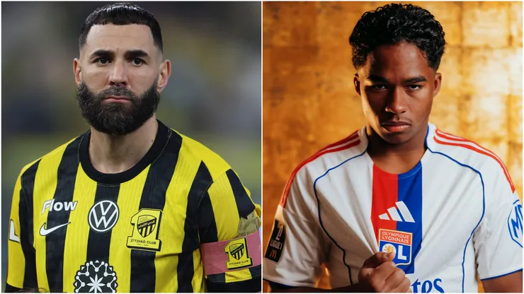 Karim Benzema and Endrick (right)