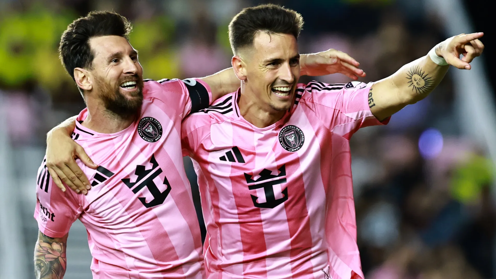 Inter Miami's Lionel Messi and Tadeo Allende