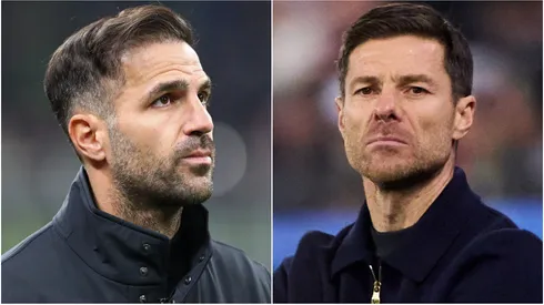 Como 1907 coach Cesc Fabregas and Xabi Alonso, Head Coach of Real Madrid.