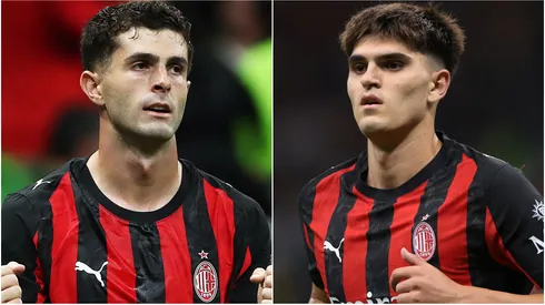 AC Milan stars Christian Pulisic and Davide Bartesaghi.