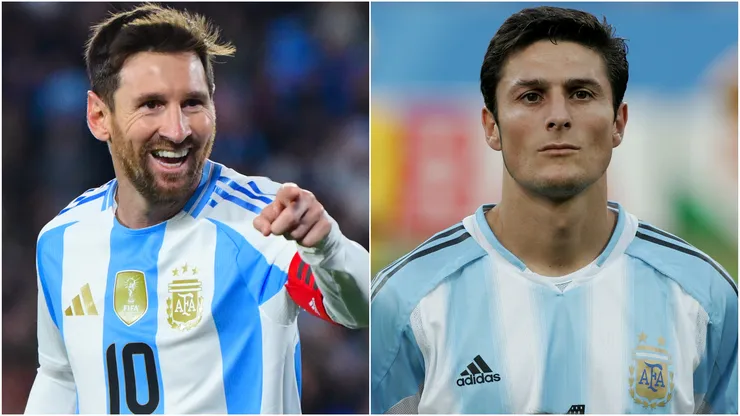 Lionel Messi (left) and Javier Zanetti (right)