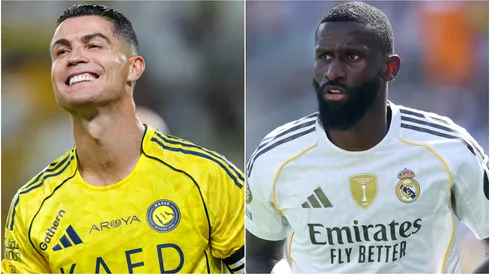 Cristiano Ronaldo of Al Nassr and Antonio Ruediger #22 of Real Madrid C. F.