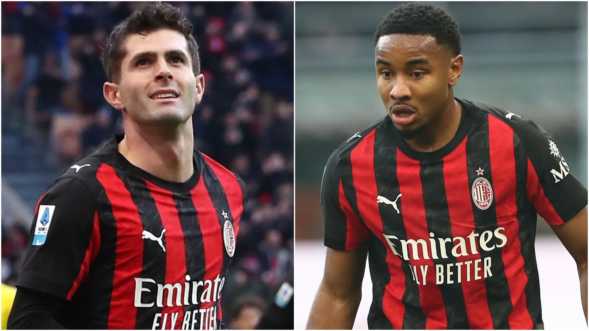 Christian Pulisic and Christopher Nkunku of AC Milan