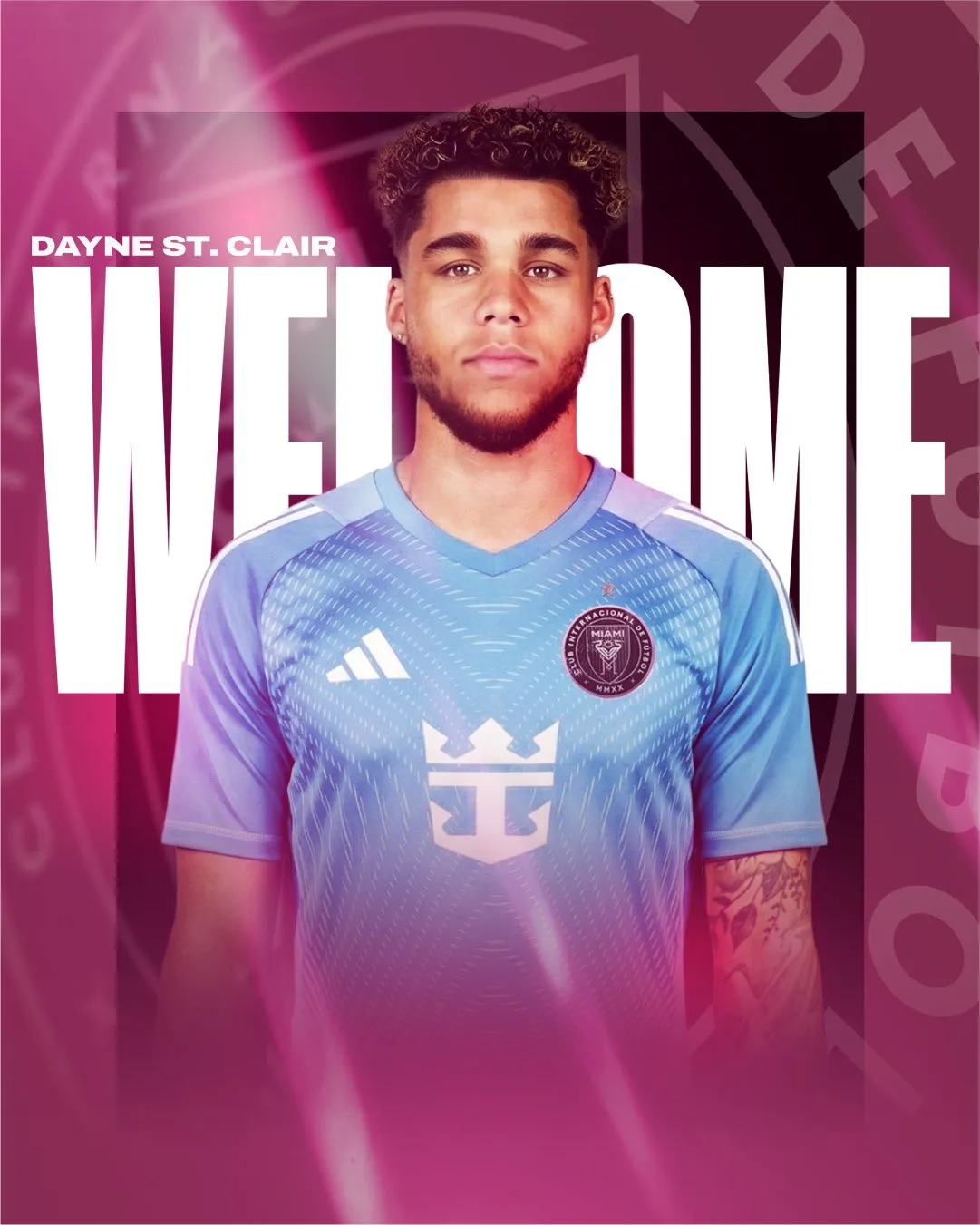 Goalkeeper Dayne St. Clair presented as new Inter Miami player.