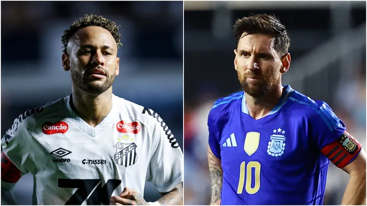 Santos forward Neymar and Argentina star Lionel Messi.