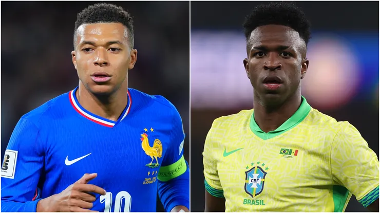 Kylian Mbappe  (left) and Vinicius (right)
