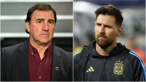 Colombia coach Nestor Lorenzo and Argentina star Lionel Messi.