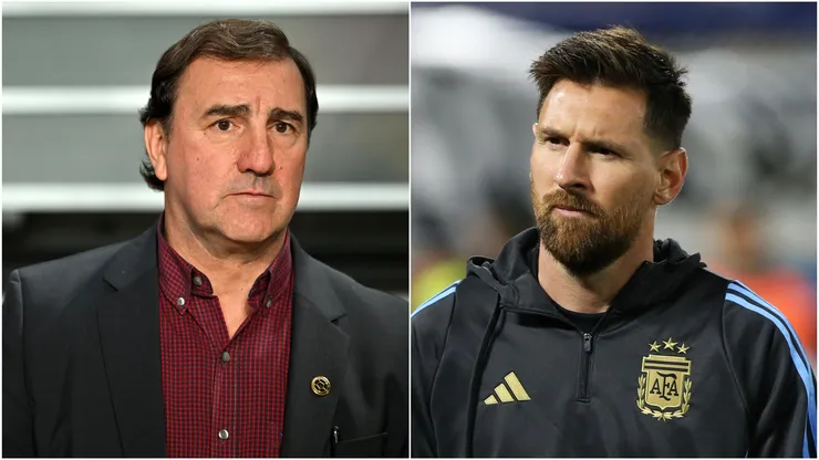 Colombia coach Nestor Lorenzo and Argentina star Lionel Messi.
