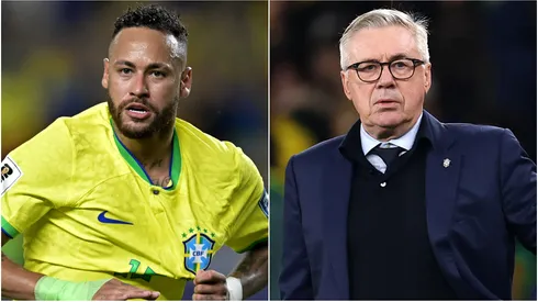 Neymar Jr while playing with Brazil and Carlo Ancelotti.