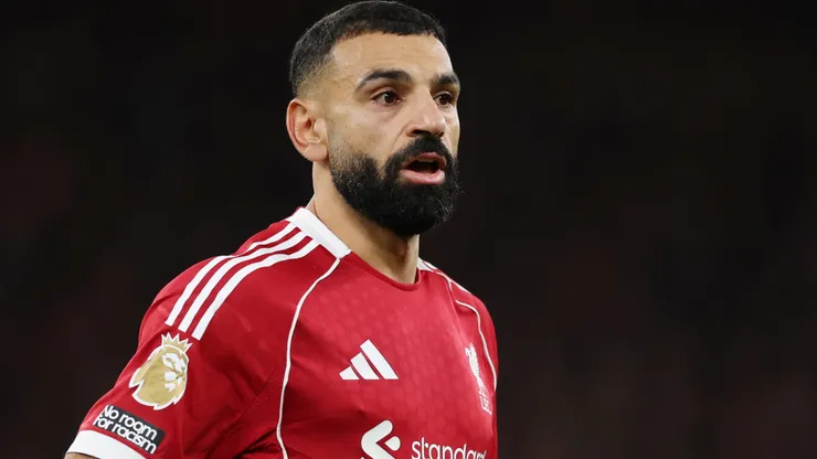 Mohamed Salah of Liverpool in action during the Premier League match.
