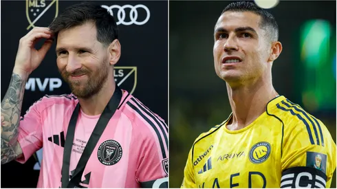 Lionel Messi #10 of Inter Miami CF and Cristiano Ronaldo of Al-Nassr FC.