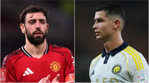 Manchester United's Bruno Fernandes and Al Nassr's Cristiano Ronaldo.