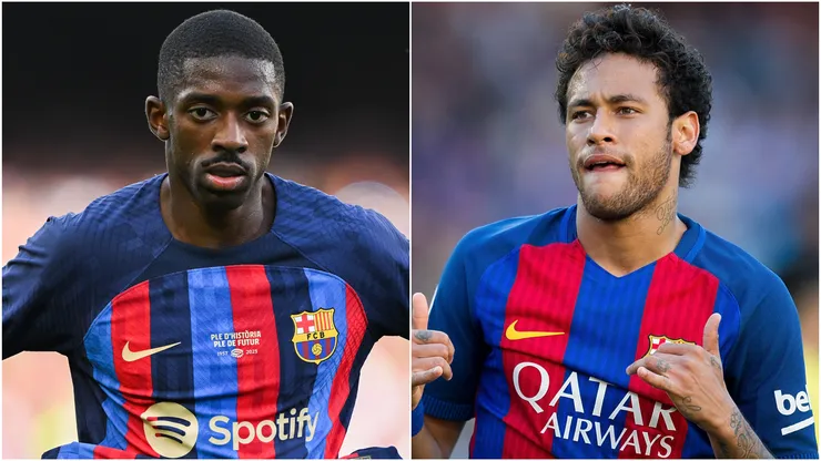 Neymar (left) and Ousmane Dembele (right)
