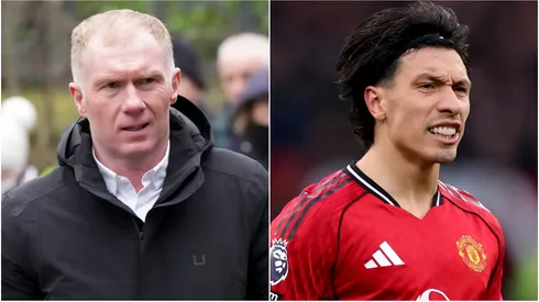 Manchester United legend Paul Scholes and Lisandro Martínez.