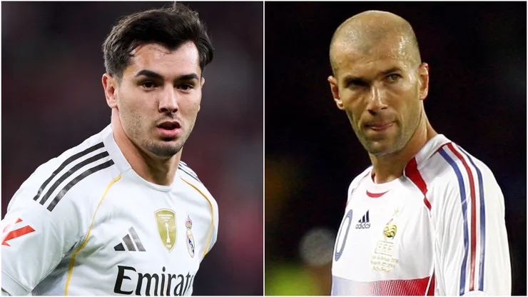 Brahim Diaz of Real Madrid and Zinedine Zidane of France.
