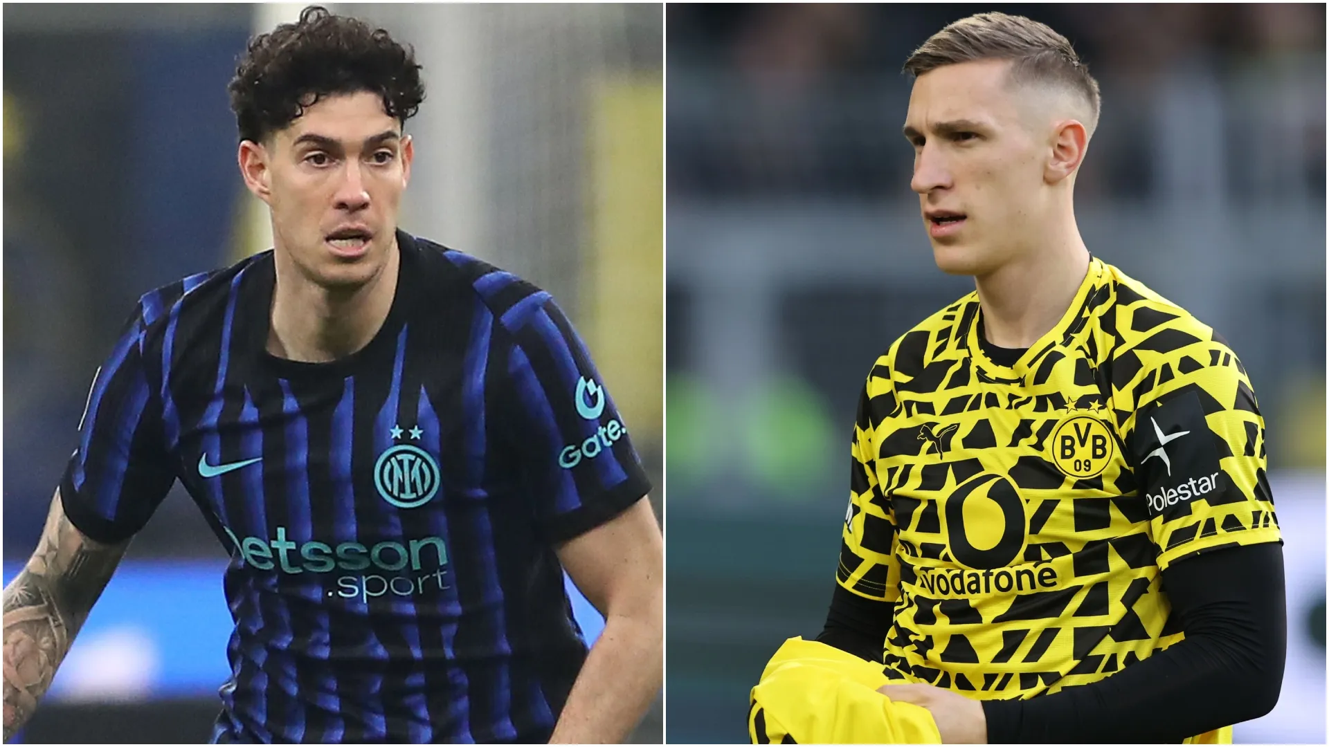 Inter Milan's Alessandro Bastoni and Borussia Dortmund's Nico Schlotterbeck